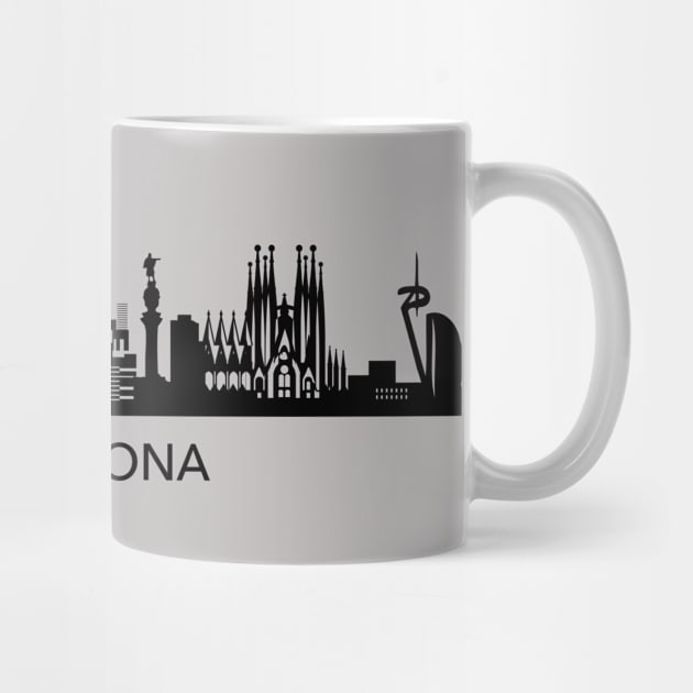 Barcelona Skyline by Elenia Design